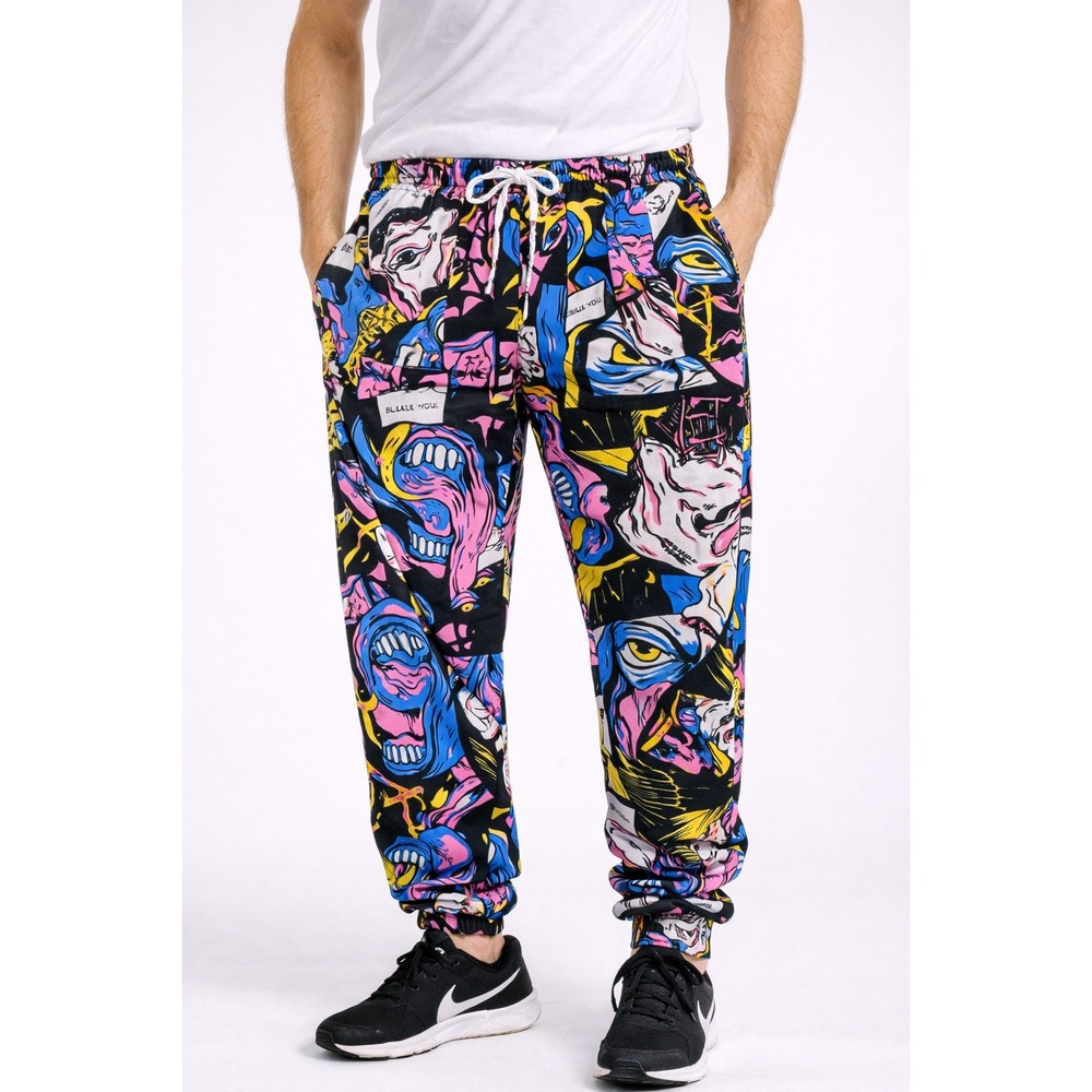 Fresh Prints Tokyo Drill Clothing Co. Anime Manga Graphic Joggers Pants L/G